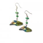 Gold Whiskered Barbet Earrings