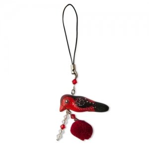 Strawberry Finch Charm
