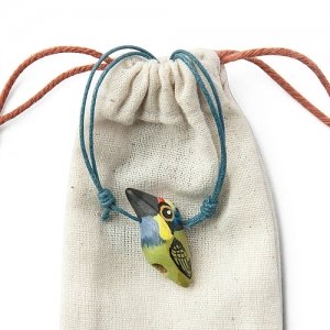 Golden Whiskered Barbet Necklace